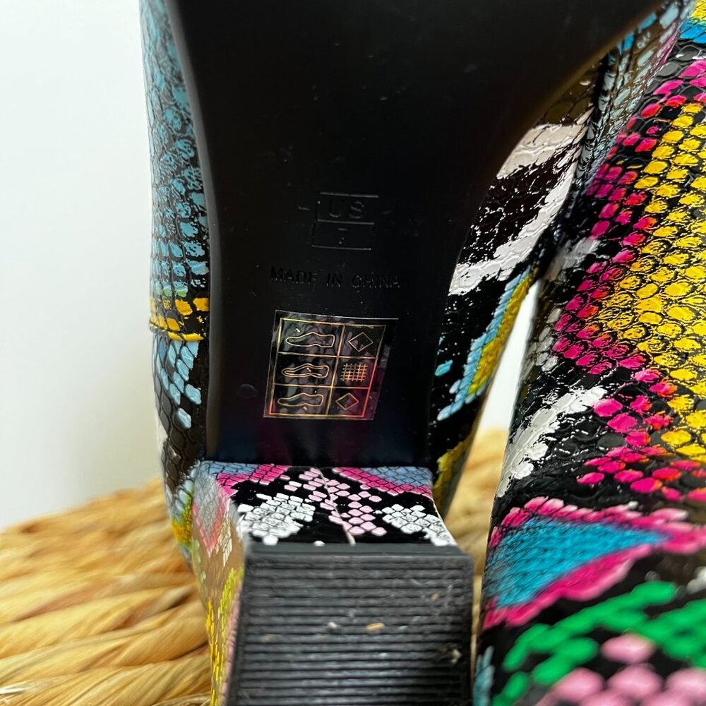 Colorful Snakeskin Boots, Size 7 - Picture 6 of 6